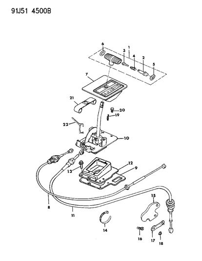 1992 Jeep Comanche Cap Gearshift Handle Button Diagram for 52077561