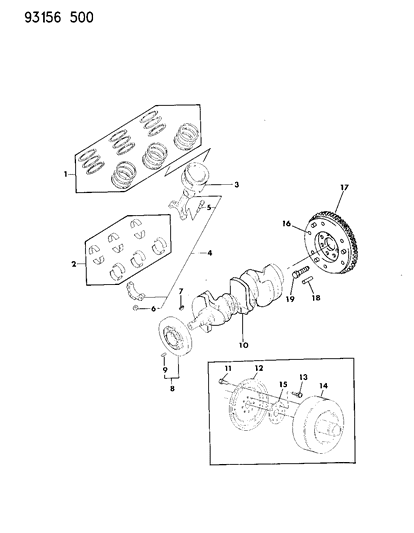 1993 Chrysler LeBaron GTC Crankshaft , Pistons And Torque Converter Diagram 2 - Thumbnail