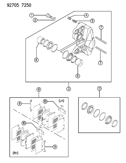 1994 Dodge Stealth Brake, Rear Diagram 2 - Thumbnail