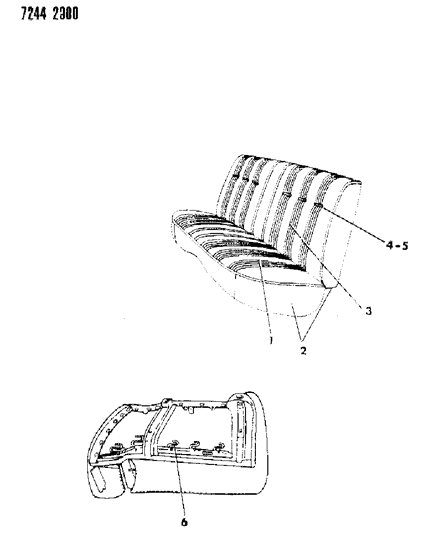 1987 Chrysler Fifth Avenue Rear Seat Diagram 1 - Thumbnail