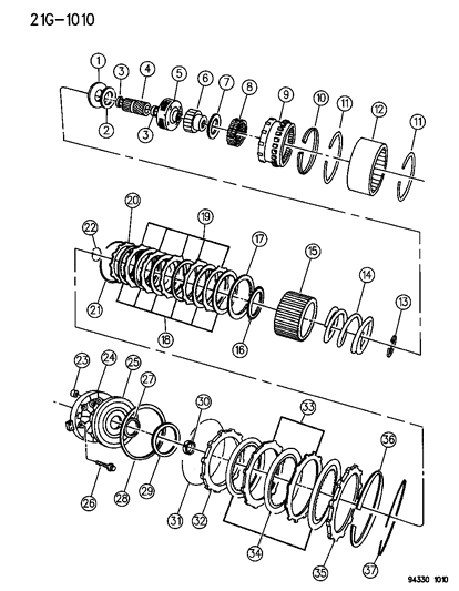 1996 Dodge Dakota Clutch , Overdrive With Gear Train Diagram 1 - Thumbnail