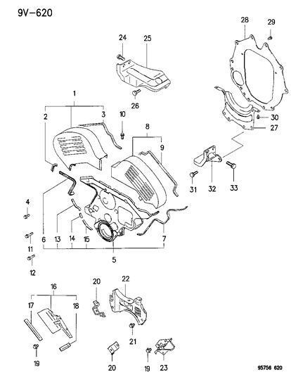 1996 Dodge Stealth Timing Belt Cover Diagram 1 - Thumbnail