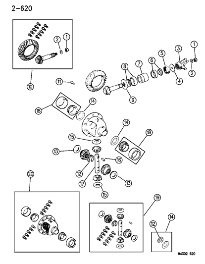 1994 Dodge Ram 2500 Differential - Front Axle Diagram 1 - Thumbnail