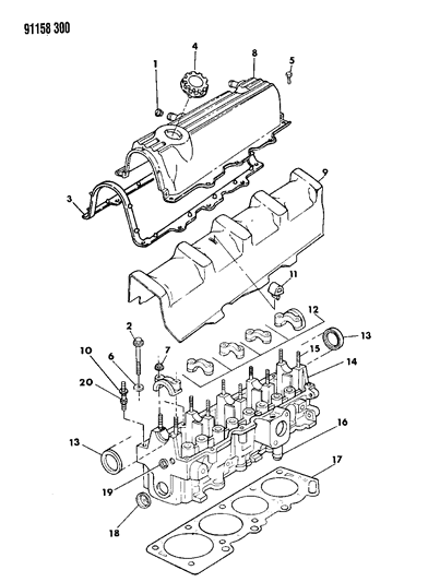 1991 Dodge Shadow Cylinder Head Diagram 1 - Thumbnail
