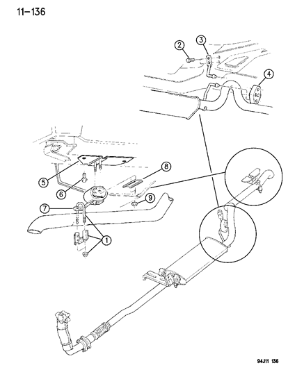 1996 Jeep Cherokee Exhaust System Diagram 2 - Thumbnail
