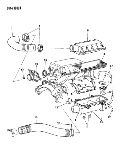 1989 Dodge Spirit PCV Filter, Upper Diagram for 4459657