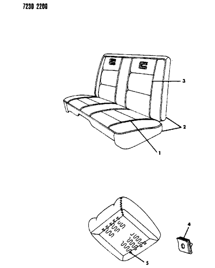 1987 Dodge Omni Rear Seat Diagram 2 - Thumbnail
