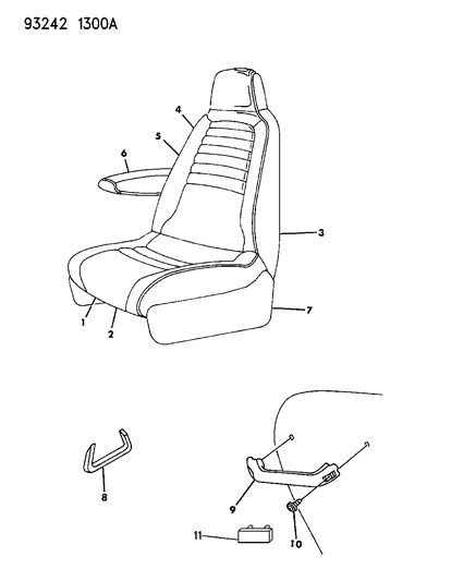 1993 Dodge Caravan Front Seat Diagram 4 - Thumbnail