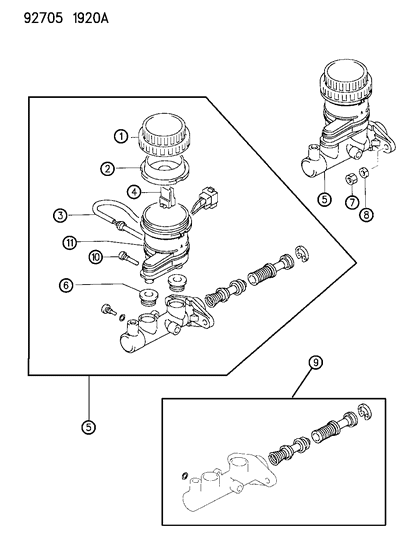 1994 Dodge Colt Master Cylinder Diagram 1 - Thumbnail