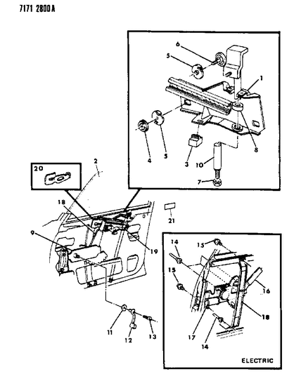 1987 Dodge 600 Window Regulator Diagram for 4184060