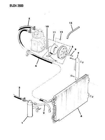 1984 Jeep J20 Receiver/Drier & Hoses Diagram 1 - Thumbnail