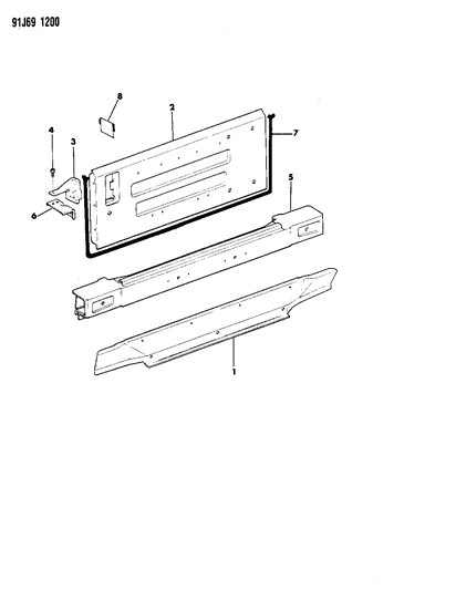 1992 Jeep Wrangler Tailgate Diagram