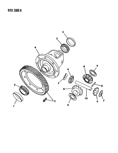 1989 Dodge Caravan Differential Automatic Transaxle Diagram 2 - Thumbnail