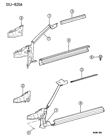 1994 Jeep Cherokee Panel, Rocker, Right Diagram for 55235478