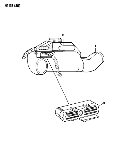 1992 Dodge Dynasty Single Board Engine Controller Diagram for R4778020