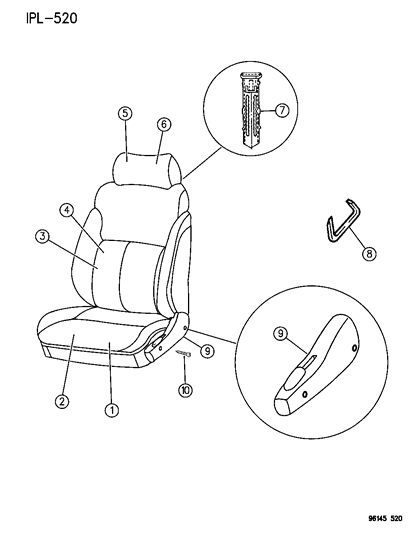 1996 Dodge Neon Front Seat Diagram 4 - Thumbnail