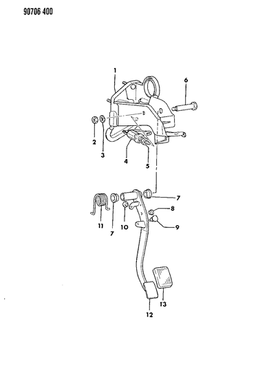 1990 Dodge Colt Clutch Pedal Diagram 1 - Thumbnail