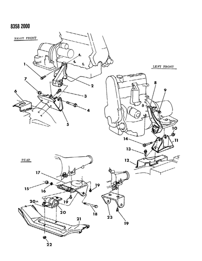 1989 Dodge Dakota Engine Mounting Diagram 1 - Thumbnail