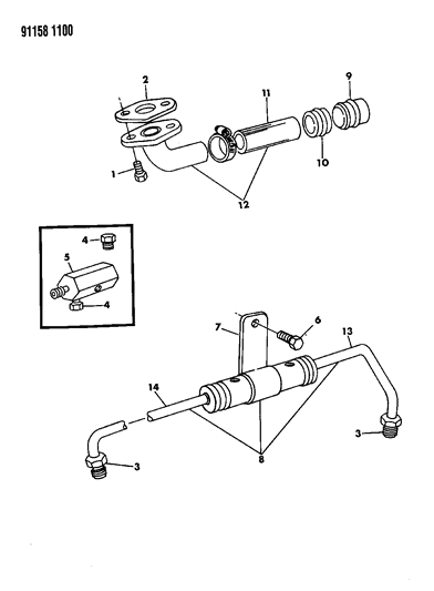 1991 Dodge Shadow Oil Lines Diagram 1 - Thumbnail