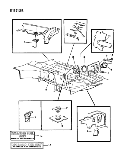 1988 Chrysler New Yorker Tank Strap Diagram for 4203948