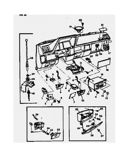 1984 Dodge Rampage Glove Box Door Bumper Diagram for 2218683