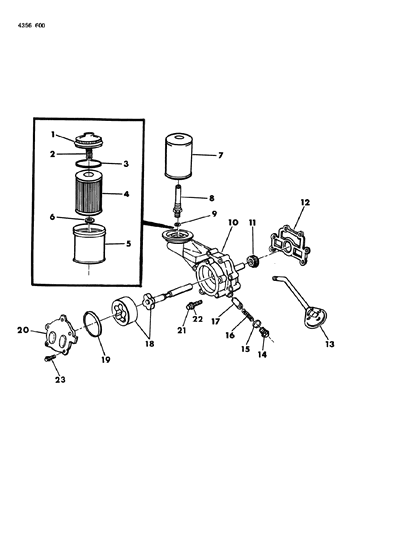 1984 Dodge Ram Wagon Oil Pump & Oil Filter Diagram 1 - Thumbnail