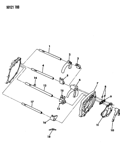 1990 Chrysler LeBaron GTC Control, Shift Diagram