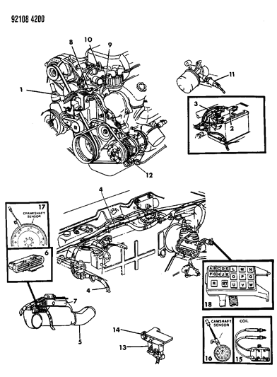1992 Dodge Dynasty Coolant Temperature Sensor Diagram for 33004281