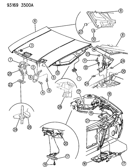 1993 Dodge Spirit Lock Handle Diagram for 4675739