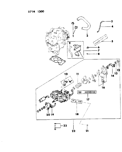 1986 Dodge Colt Carburetor Throttle Parts Diagram 1 - Thumbnail
