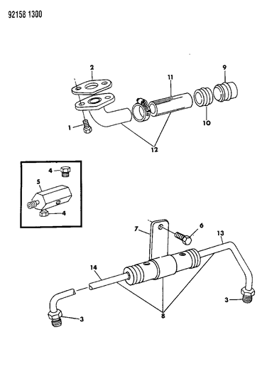 1992 Chrysler LeBaron Sedan Oil Lines Diagram 1 - Thumbnail