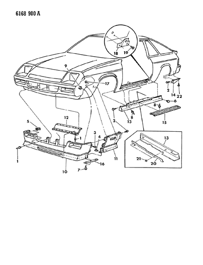 1986 Dodge Omni Ground Effects Package - Exterior View Diagram 1 - Thumbnail