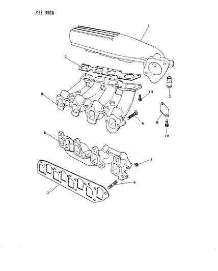 1987 Dodge Aries Manifolds - Intake & Exhaust Diagram 2 - Thumbnail