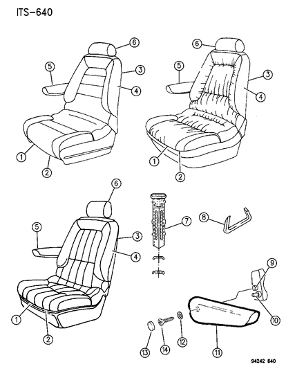 1994 Dodge Grand Caravan Rear Seat Diagram 2 - Thumbnail