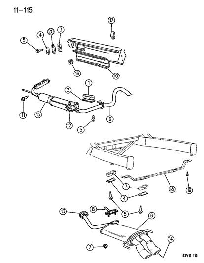 1996 Dodge Viper Catalytic Converter Diagram for 4855441