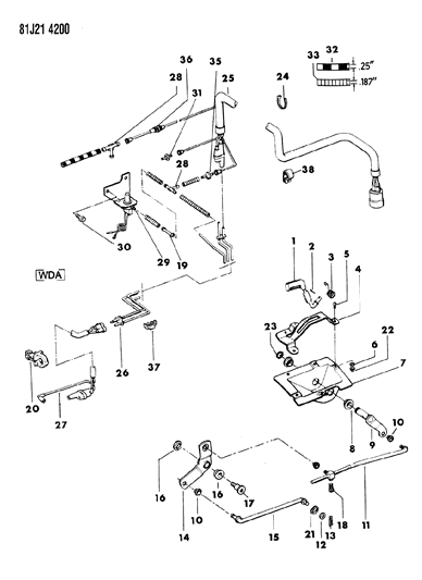 1985 Jeep Wagoneer Controls, Transfer Case Shift Diagram 5 - Thumbnail