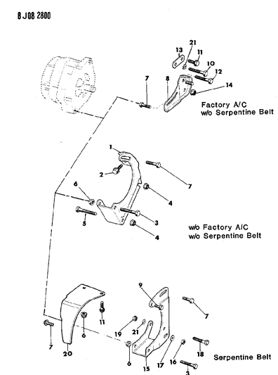1988 Jeep J10 Alternator & Mounting Diagram 2 - Thumbnail