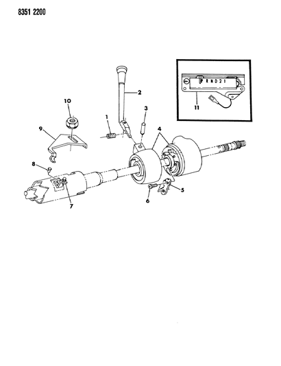1988 Dodge Ram Wagon Controls, Gearshift, Steering Column Shift Diagram 2 - Thumbnail