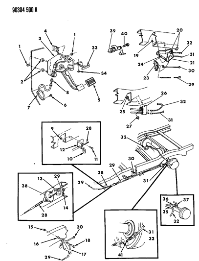 1990 Dodge D150 Pad, Parking Brake Pedal 1990-92 Diagram for 4019175