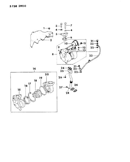 1986 Chrysler Conquest Turbocharger Diagram 1 - Thumbnail