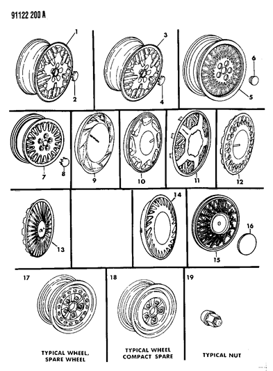 1991 Dodge Spirit Center Cap Diagram for 4472024