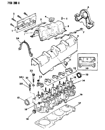 1987 Chrysler LeBaron Cylinder Head Diagram for 4387838