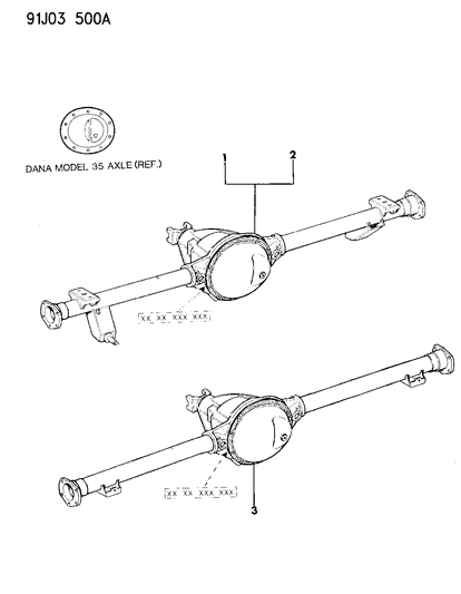 1992 Jeep Comanche Axle Assembly, Rear Diagram 1 - Thumbnail