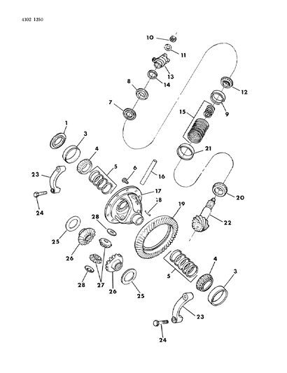 1985 Dodge D350 Differential - Front Axle Diagram 1 - Thumbnail