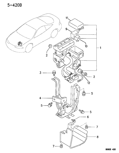 1996 Dodge Avenger Modulator Valve Relay Diagram for MB858789