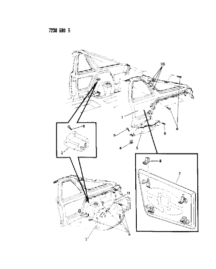 1987 Dodge Charger Panel - Quarter Trim Diagram 1 - Thumbnail