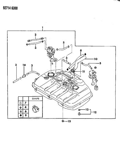 1992 Dodge Colt Fuel Tank Diagram 2 - Thumbnail
