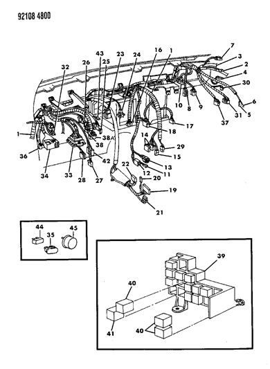 1992 Chrysler LeBaron GTC Wiring - Instrument Panel Diagram
