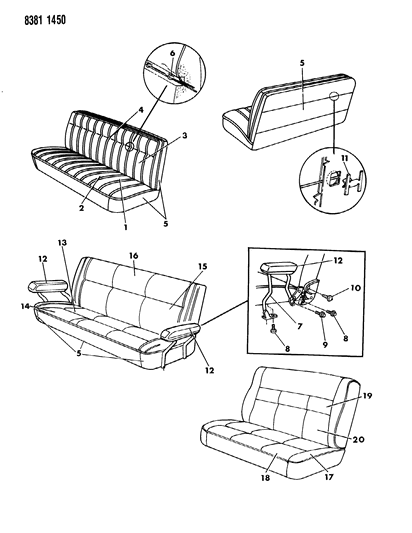 1989 Dodge D150 Rear Seat Diagram 2 - Thumbnail