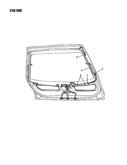 1988 Chrysler LeBaron GTS Wiring - Liftgate Diagram